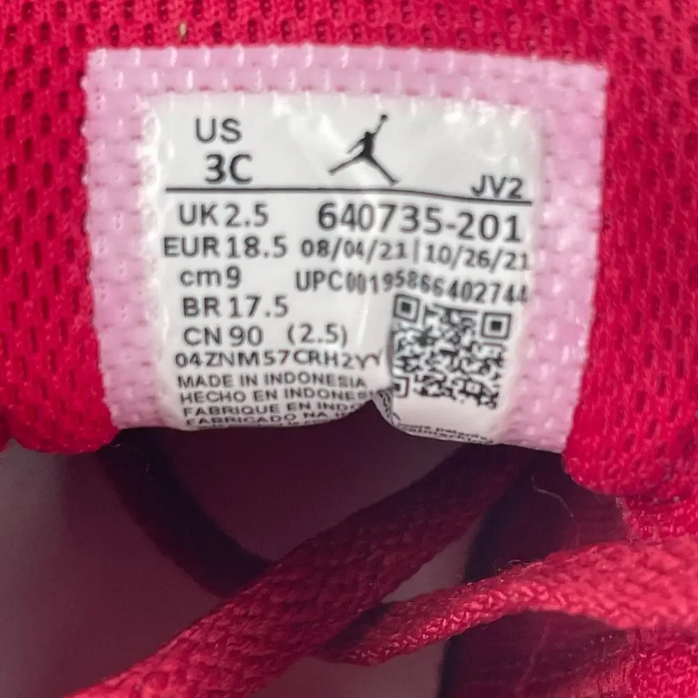 Nike Air Jordan 1 Mid Toddler Red Tan White Shoes US Size 3C